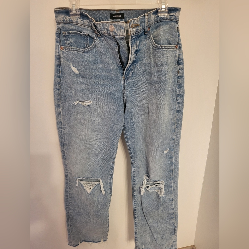 Express modern straight super high rise jeans 8 short